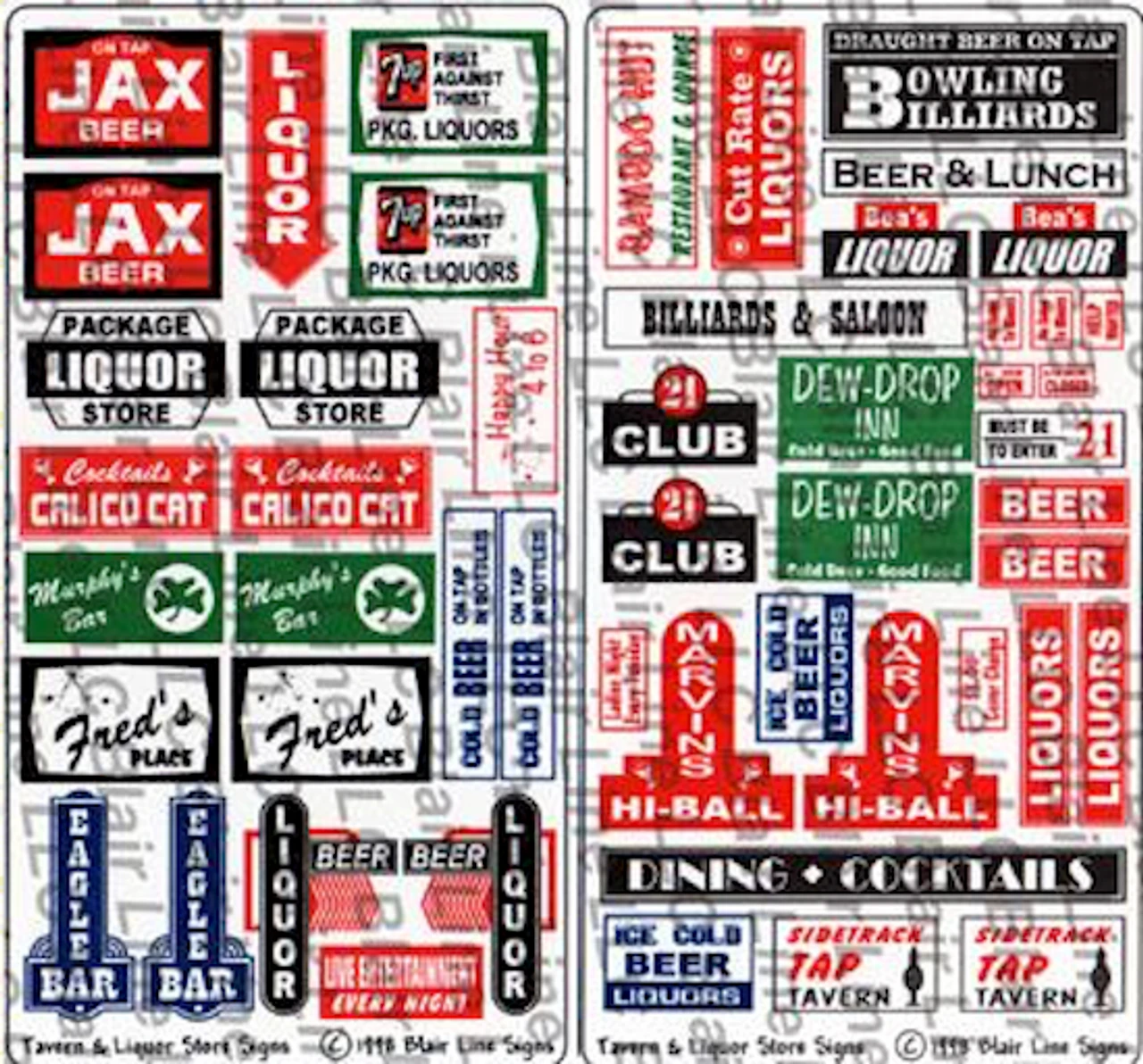 Blair Line 059 - Tavern And Liquor Store Signs - N Scale 3 Blair Line 059 - Tavern And Liquor Store Signs - N Scale