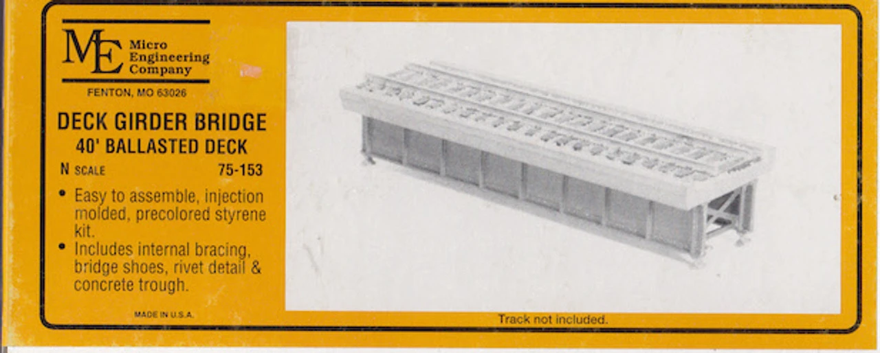 Micro Engineering 75-153 - Deck Girder Bridge, 40ft Ballasted - N Scale 3 Micro Engineering 75-153 - Deck Girder Bridge, 40ft Ballasted - N Scale