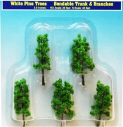 Rock Island Hobby 024103 - White Pine Trees With Bendable Trunk And Branches - Multi Scale