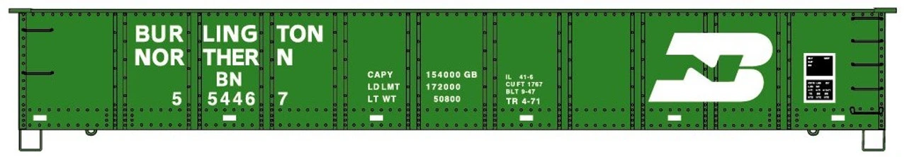 Accurail 3776-2 - 41' Steel Gondola Burlington Northern (BN) 554467 - HO Scale Kit 3 Accurail 3776-2 - 41' Steel Gondola Burlington Northern (BN) 554467 - HO Scale Kit