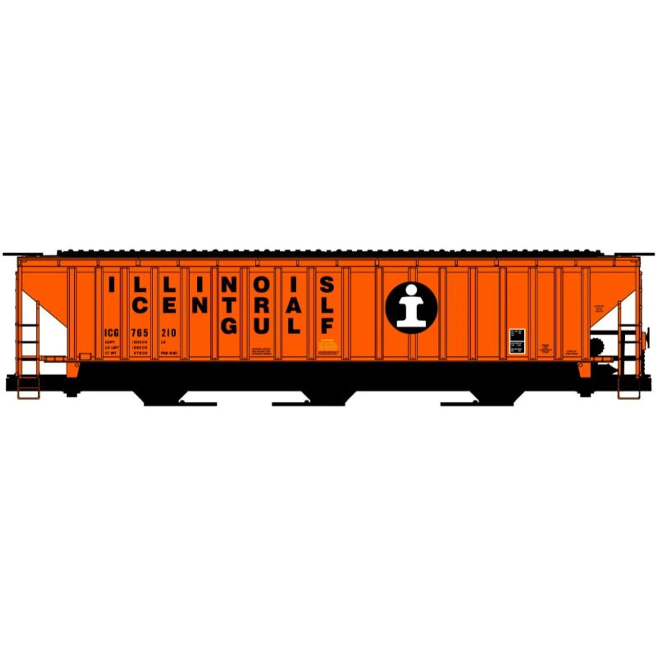 Accurail 81493 - 50' PS 3-Bay Covered Hopper Illinois Central Gulf (ICG) 765210 - HO Scale Kit 3 Accurail 81493 - 50' PS 3-Bay Covered Hopper Illinois Central Gulf (ICG) 765210 - HO Scale Kit