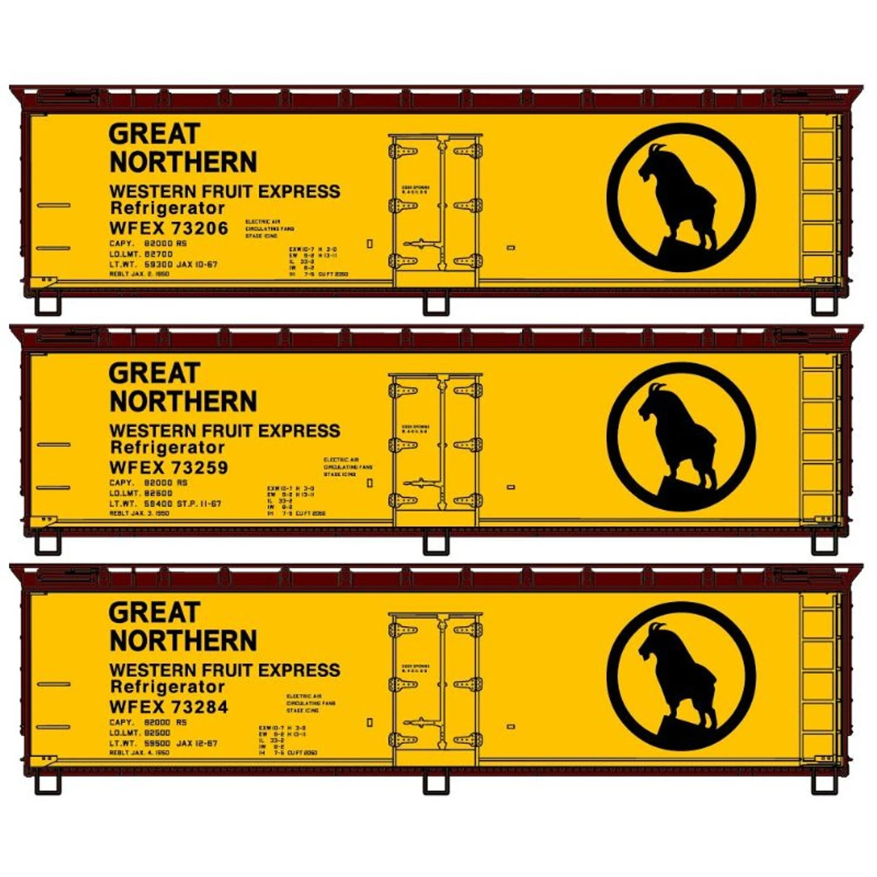 Accurail 8150 - 40' Wood Refrigerator Car Great Northern (GN) 73206, 73259, 73284 - HO Scale Kit 3 Accurail 8150 - 40' Wood Refrigerator Car Great Northern (GN) 73206, 73259, 73284 - HO Scale Kit