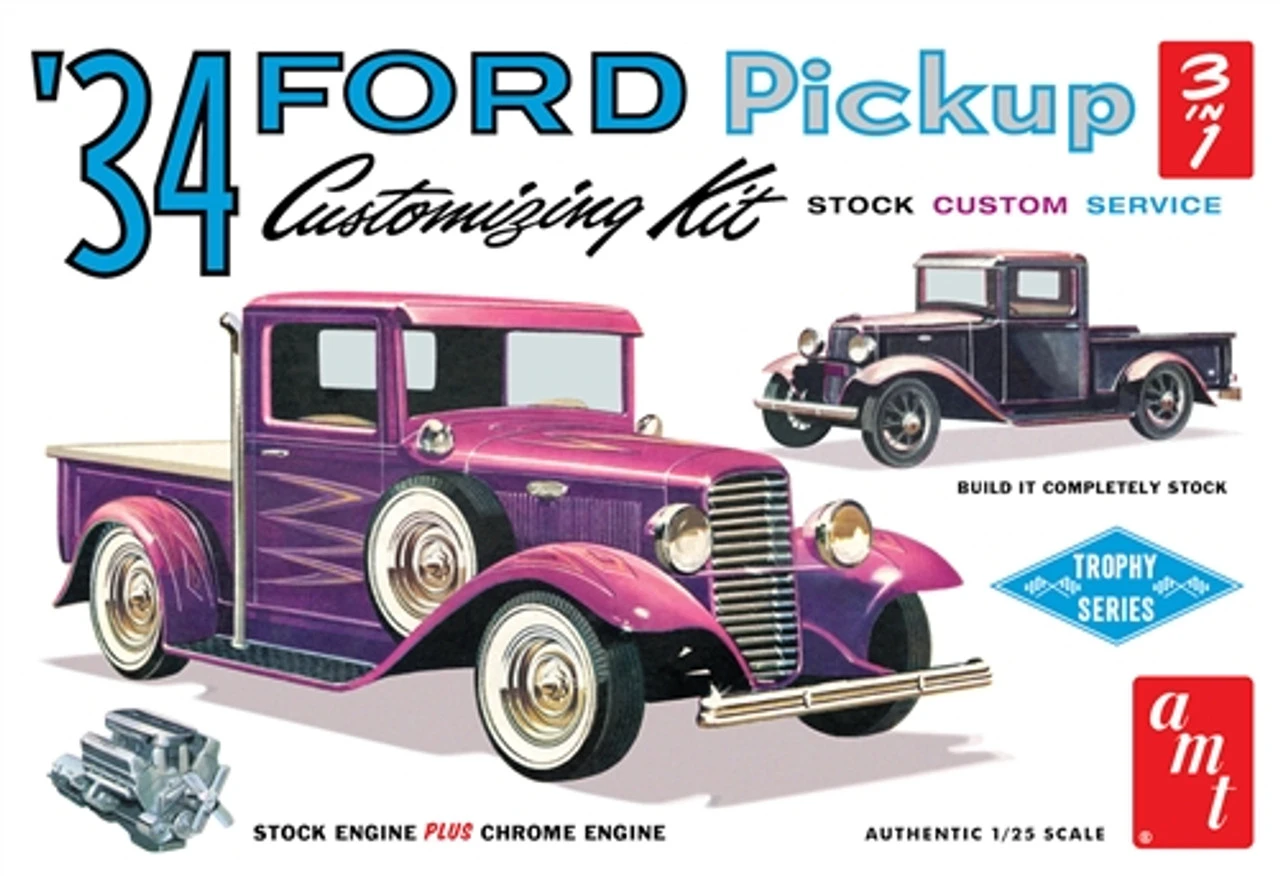 AMT 1120 - 1934 Ford Pickup - 1:25 Scale Kit 3 AMT 1120 - 1934 Ford Pickup - 1:25 Scale Kit