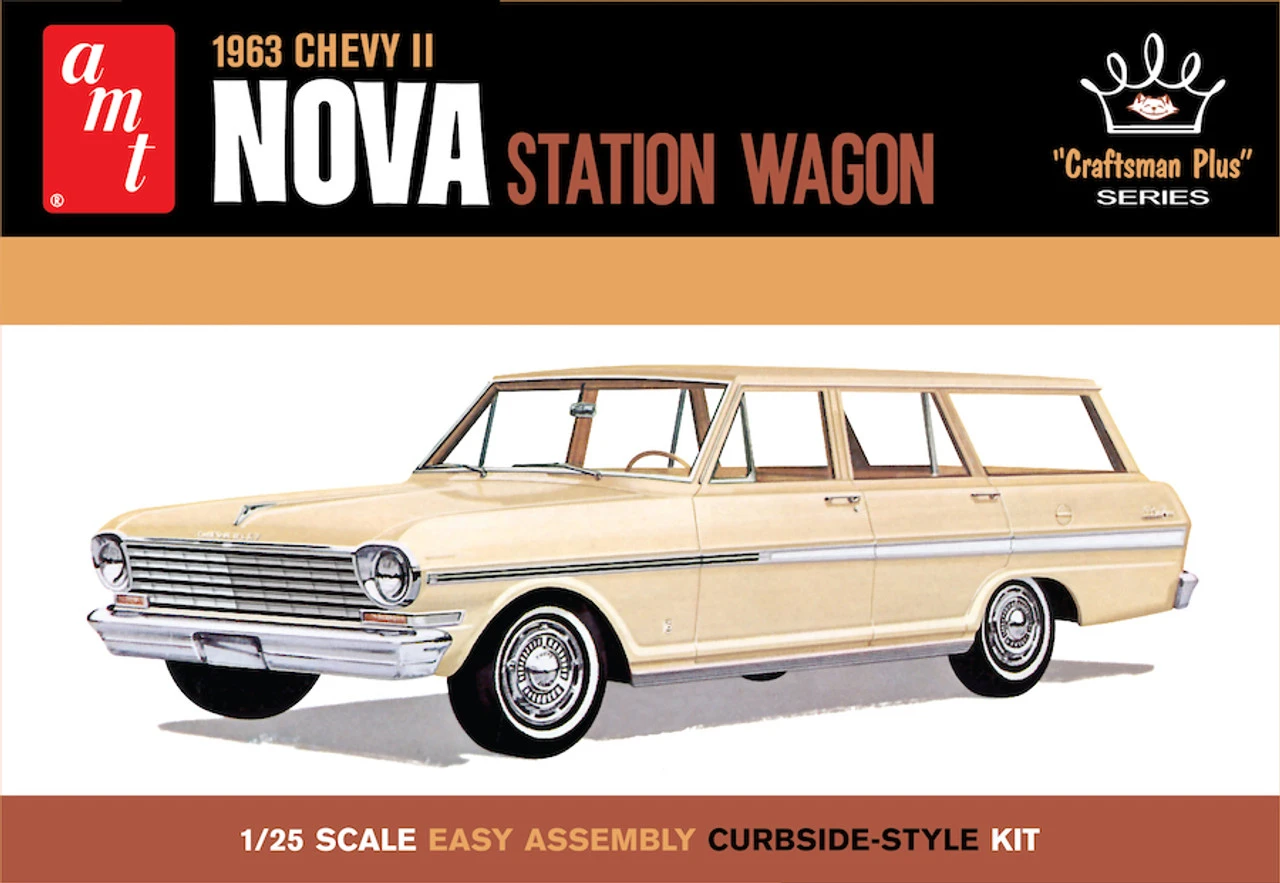 AMT 1202 - 1963 Chevy II Nova Station Wagon "Craftsman Plus Series" - 1:25 Scale Kit 3 AMT 1202 - 1963 Chevy II Nova Station Wagon "Craftsman Plus Series" - 1:25 Scale Kit