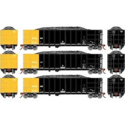 Athearn 3853 - Thrall High Side Gondola W/Load Zeigler Coal (ZCCX) 104, 111, 129 - N Scale