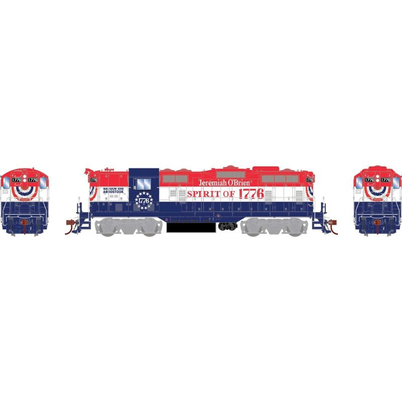 Athearn Genesis 82346 - EMD GP7 W/ DCC & Sound Bangor & Aroostook (BAR) 1776 - HO Scale 3 Athearn Genesis 82346 - EMD GP7 W/ DCC & Sound Bangor & Aroostook (BAR) 1776 - HO Scale