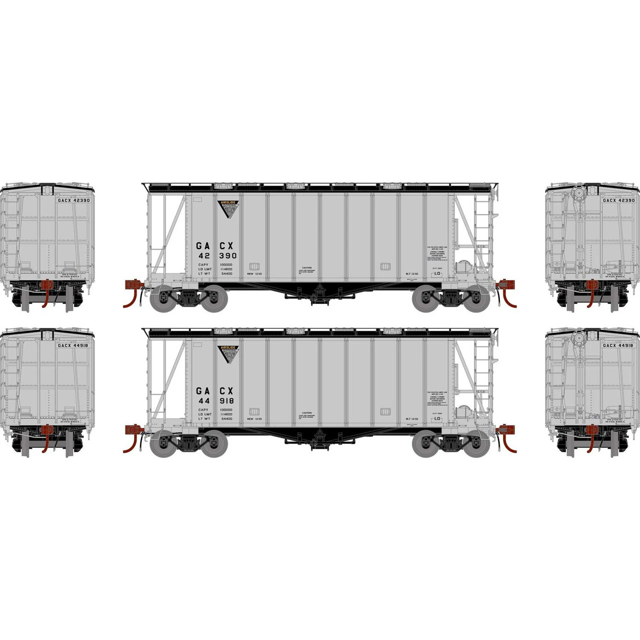 Athearn Genesis 87472 - GATC 2600 Airslide Hopper General American (GACX) 420390, 44918 - HO Scale 3 Athearn Genesis 87472 - GATC 2600 Airslide Hopper General American (GACX) 420390, 44918 - HO Scale