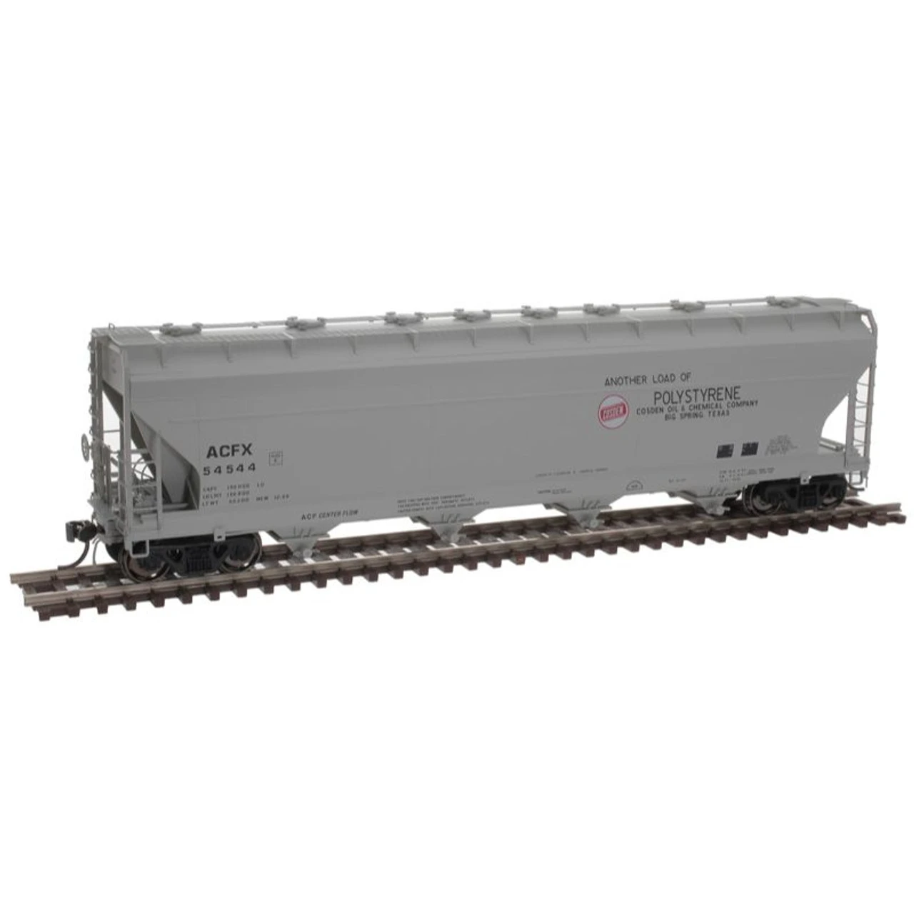 Atlas 20006906 - ACF 5250 Centerflow Covered Hopper Cosden Chemical (ACFX) 54556 - HO Scale 3 Atlas 20006906 - ACF 5250 Centerflow Covered Hopper Cosden Chemical (ACFX) 54556 - HO Scale