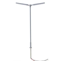 Atlas 70000159 - Double Arm Parking Lot Light (Gray) Warm LED (3-pack) - N Scale