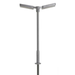 Atlas 70000161 - Double Arm Parking Lot Light SILVER, WARM LED (3-PACK) - N Scale