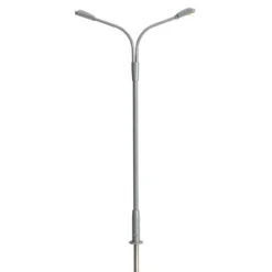 Atlas 70000168 - Double Arm Streetlight (Gray) COOL WHITE LED (3-PACK) - HO Scale