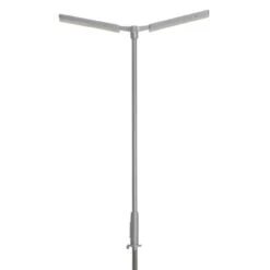 Atlas 70000178 - Double Arm Parking Lot Light, SILVER, COOL WHITE LED (3-PACK) - HO Scale