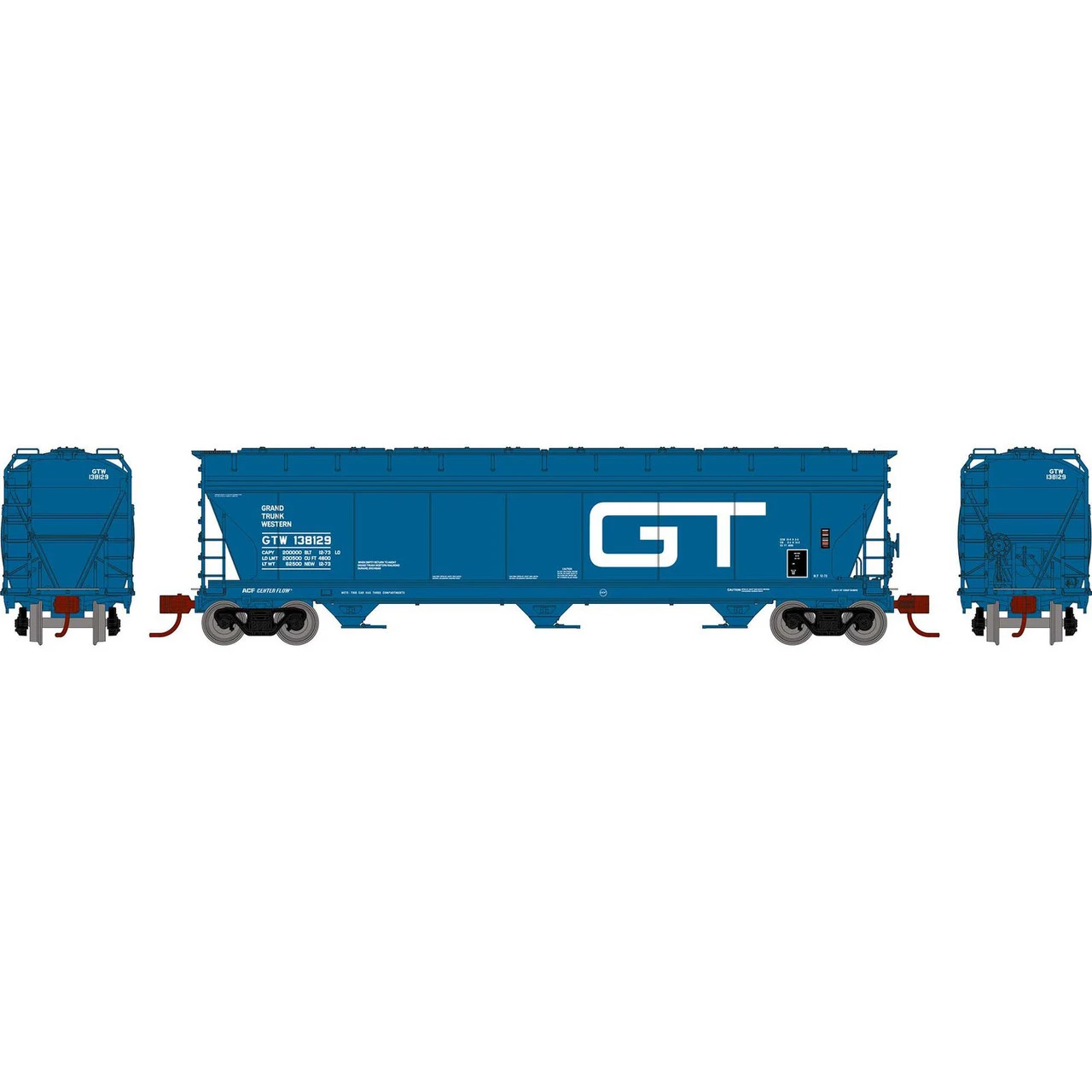 Athearn Genesis 15845 - ACF 4600 3-Bay Hopper Grand Trunk Western (GTW) 138129 - HO Scale 3 Athearn Genesis 15845 - ACF 4600 3-Bay Hopper Grand Trunk Western (GTW) 138129 - HO Scale