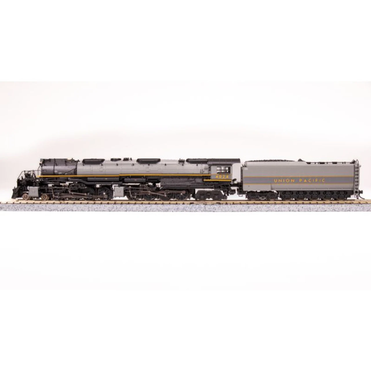 Broadway Limited 7239 - UP Big Boy #4024, Two-Tone Gray W/ Yellow, Wilson Aftercooler, 25-C-400 Coal Tender, (Fantasy Paint Scheme) W/ Paragon4 Sound/DC/DCC/Smoke Union Pacific (UP) 4024 - N Scale 3 Broadway Limited 7239 - UP Big Boy #4024, Two-Tone Gray W/ Yellow, Wilson Aftercooler, 25-C-400 Coal Tender, (Fantasy Paint Scheme) W/ Paragon4 Sound/DC/DCC/Smoke Union Pacific (UP) 4024 - N Scale