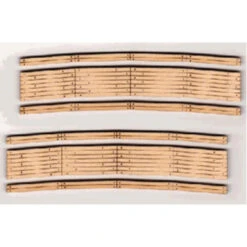 Blair Line 011 - 2-Lane Curved Laser-Cut Wood Grade Crossing 2-Pack -- 12-14" Radius - N Scale Kit