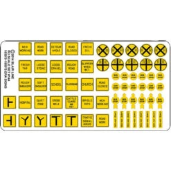 Blair Line 044 - Highway Signs -- Vintage Caution 1930s-1950s (black, Yellow) - N Scale Kit