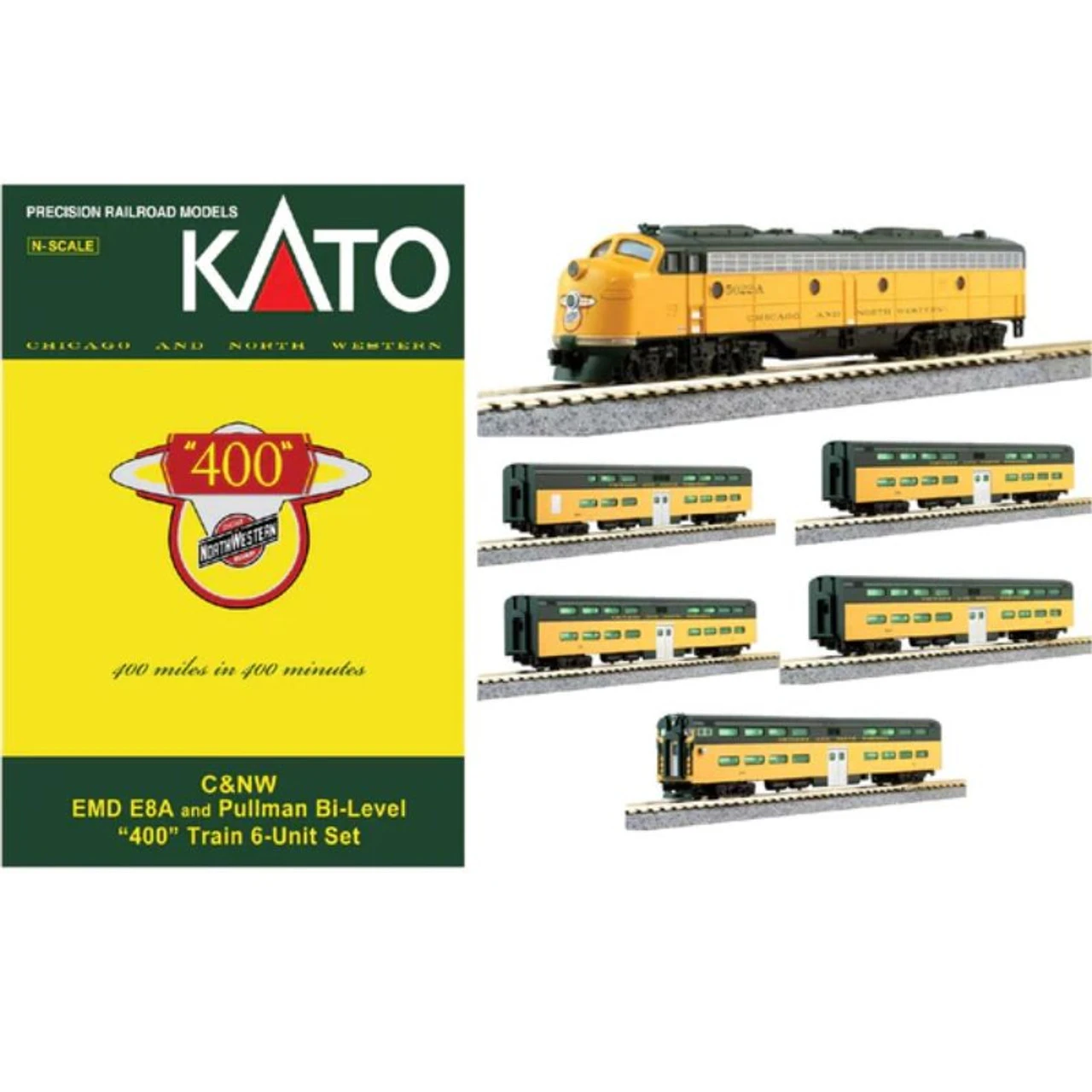 Kato 106-0046 - Passenger Train Starter Set Chicago & Northwestern (CNW) - N Scale 3 Kato 106-0046 - Passenger Train Starter Set Chicago & Northwestern (CNW) - N Scale