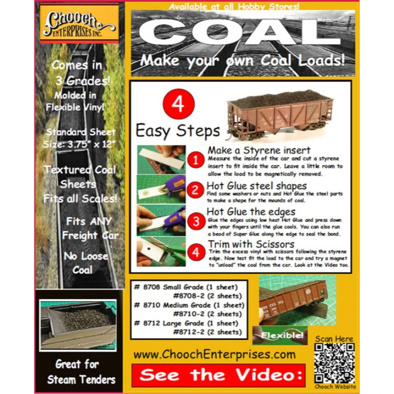 Chooch 8710 - Flexible Textured Coal Sheet Medium - HO Scale 3 Chooch 8710 - Flexible Textured Coal Sheet Medium - HO Scale