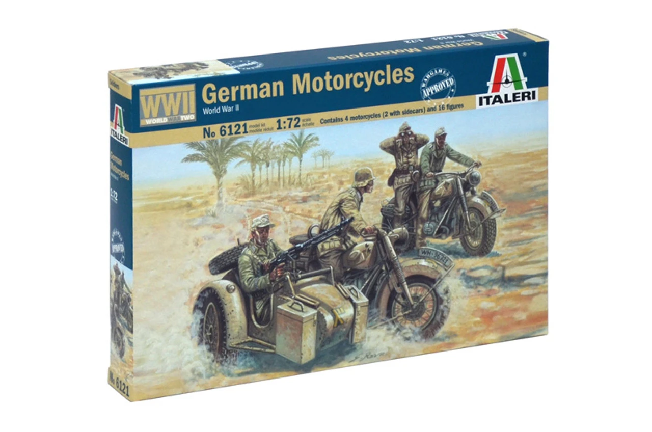 Italeri 6121 - WWII German Motorcycles Germany - 1:72 Scale Kit 3 Italeri 6121 - WWII German Motorcycles Germany - 1:72 Scale Kit