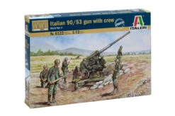 Italeri 6122 - WWII Italian 90/53 Gun With Servants Italy - 1:72 Scale Kit
