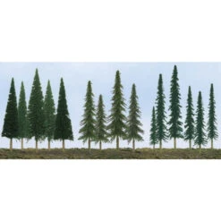 JTT 92118 - Bulk Evergreen Trees 2.5"-6", 90pcs, N To HO - Multi Scale