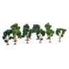 JTT 92130 - Super Scenic Trees: Deciduous 2-3" Green - 10pcs - Multi Scale