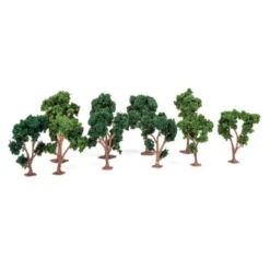 JTT 92130 - Super Scenic Trees: Deciduous 2-3" Green - 10pcs - Multi Scale