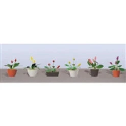 JTT 95569 - Flower Plants Potted Assortment: #3 - 6/pk - HO Scale
