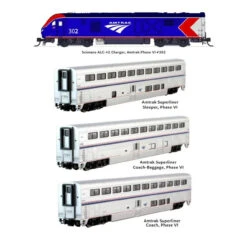Kato 10-1788 - ALC-42 & Superliner Phase VI 4-Unit “Starter Series” Set Amtrak (AMTK) - N Scale