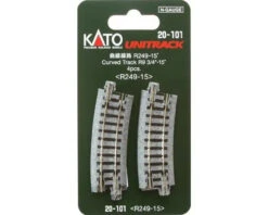 Kato 20-101 - 249mm (9 3/4") Radius 15º Curve Track [4 Pcs] - N Scale