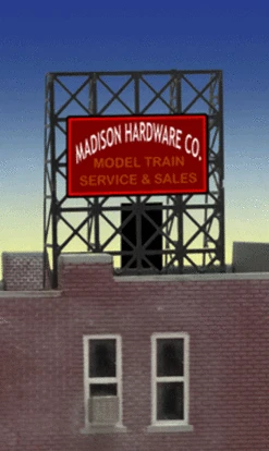 Miller Engineering 338920 - Animated Madison Hardware Billboard - N Or Z Scale