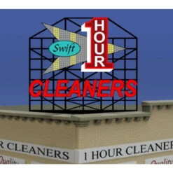Miller Engineering 441702 - Animated One Hour Cleaners Billboard - HO/N Scale