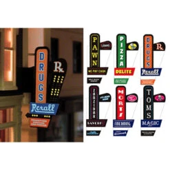 Miller Engineering 66812R - Animated Sign Downtown Series 1 - Right - Large