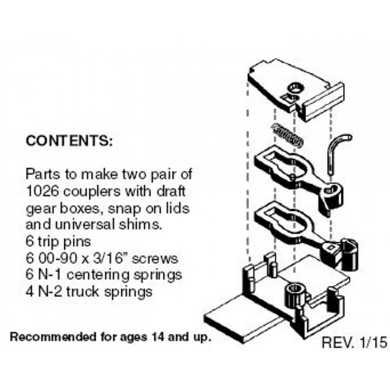 Micro-Trains 00102013 - Body Mount Adapter (1026) - 2 Pair 3 Micro-Trains 00102013 - Body Mount Adapter (1026) - 2 Pair