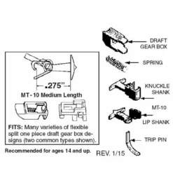Micro-Trains 00130013 - Universal Medium T Coupler Conversion (1129) - 2 Pair