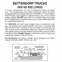 Micro-Trains 00302022 - Bettendorf Trucks With Medium Extension Couplers (1003) 1 Pair