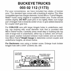 Micro-Trains 00302112 - Buckeye Trucks With Medium Extension Couplers (1173) 1 Pair