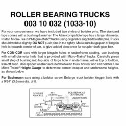 Micro-Trains 00310032 - Roller Bearing Trucks With Medium Extension Couplers (1033-10) 10 Pair