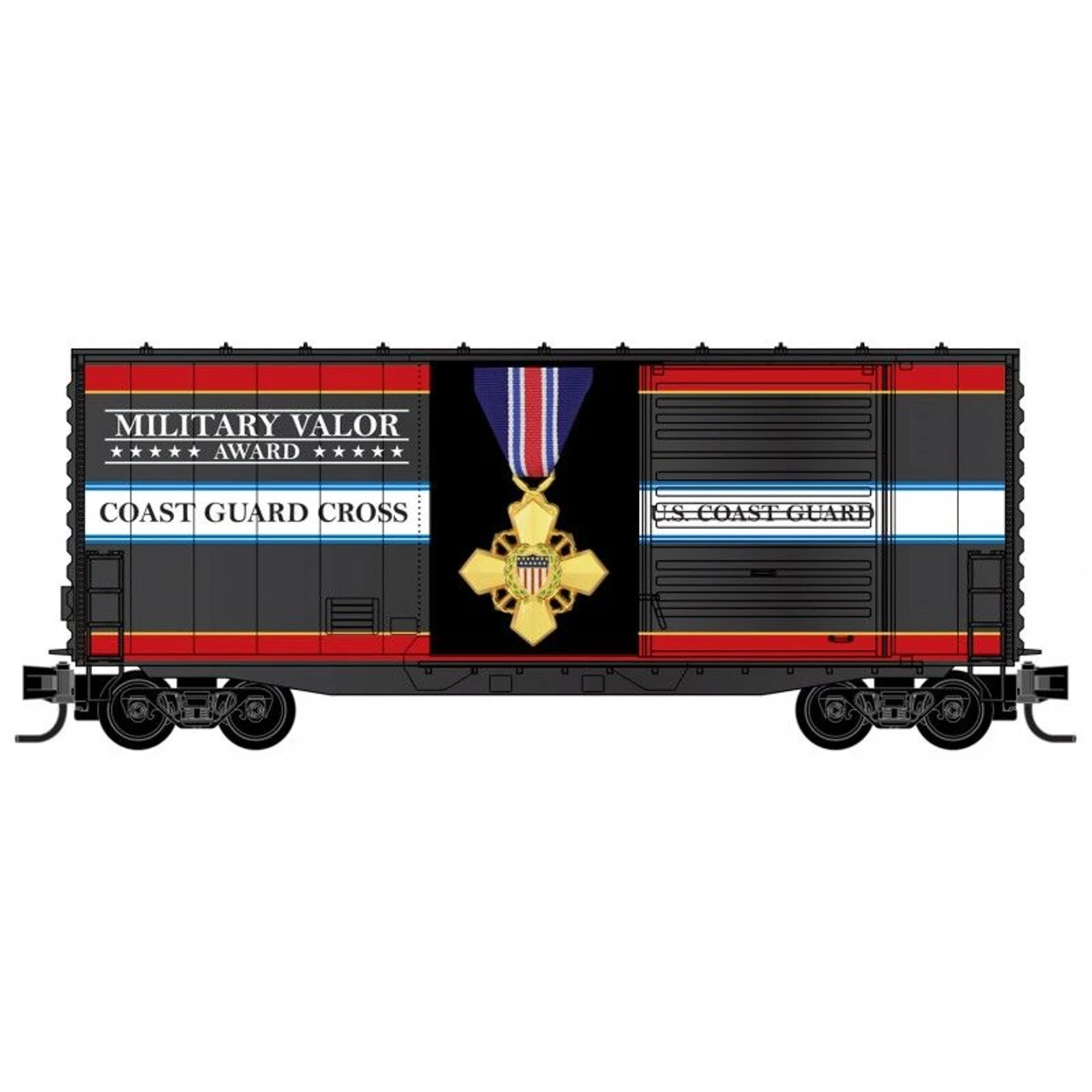 Micro-Trains Line 10100771 - 40' Hy-Cube Box Car, Single Door Military Valor Award - US Coast Guard Cross - N Scale 3 Micro-Trains Line 10100771 - 40' Hy-Cube Box Car, Single Door Military Valor Award - US Coast Guard Cross - N Scale