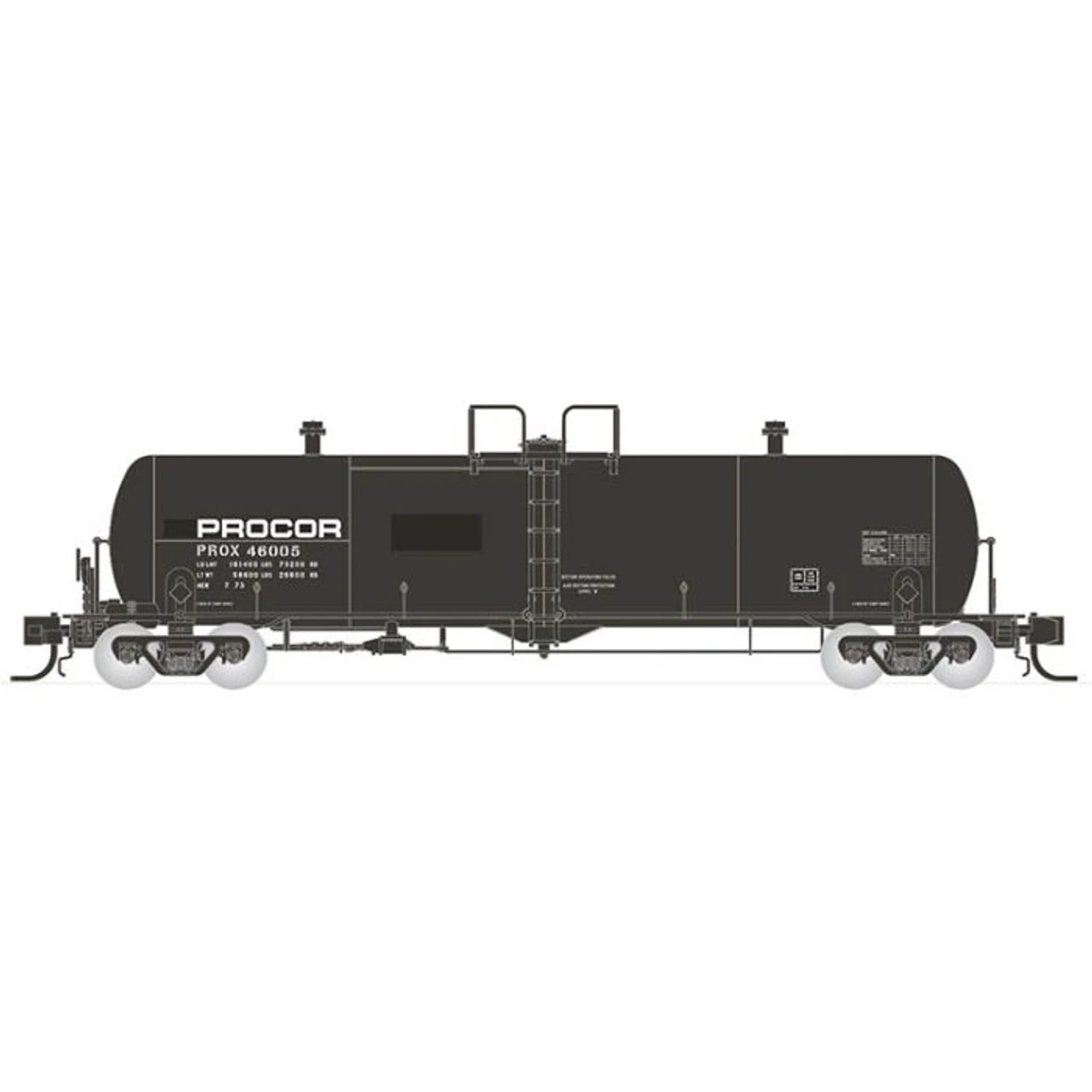Rapido 53500501 - Procor 20K Gal Tank Car: PROX Modern W/Small Logo Procor (PROX) 46005 - N Scale 3 Rapido 53500501 - Procor 20K Gal Tank Car: PROX Modern W/Small Logo Procor (PROX) 46005 - N Scale