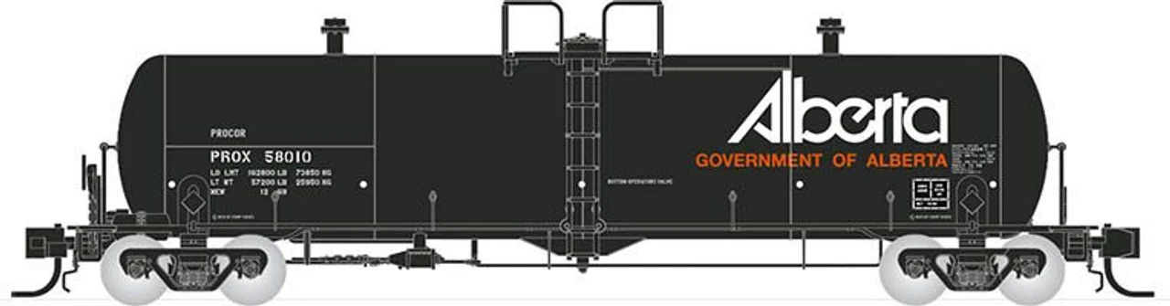 Rapido 53501004 - 20K Gal Tank Car: PROX Gov. Of Alberta Late Procor (PROX) 58018 - N Scale 3 Rapido 53501004 - 20K Gal Tank Car: PROX Gov. Of Alberta Late Procor (PROX) 58018 - N Scale