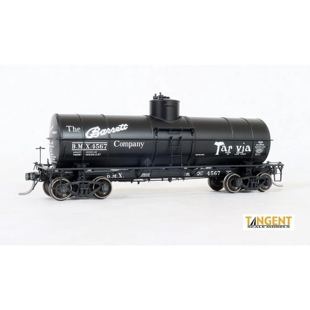 Tangent Scale Models 19067-03 - GATC 1917-design 10000 Gallon Tank Car Barrett Tarvia (BMX) 4592 - HO Scale 3 Tangent Scale Models 19067-03 - GATC 1917-design 10000 Gallon Tank Car Barrett Tarvia (BMX) 4592 - HO Scale