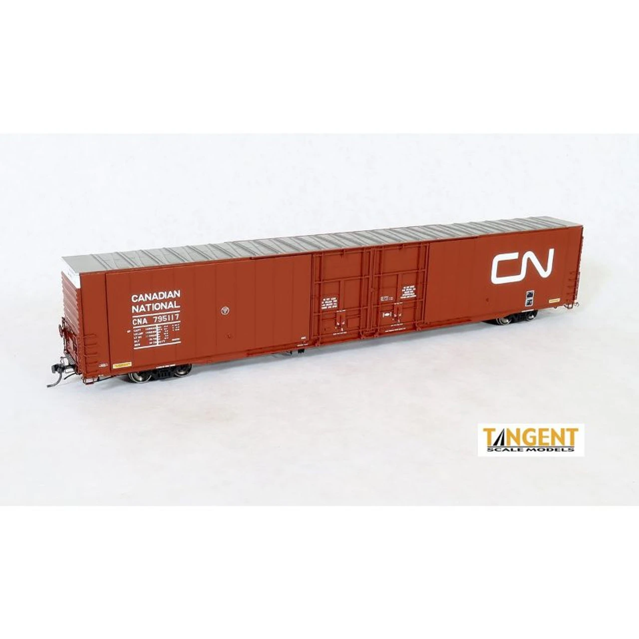 Tangent Scale Models 25039-07 - Greenville 86′ Double Plug Door Box Car Canadian National (CNA) 795125 - HO Scale 3 Tangent Scale Models 25039-07 - Greenville 86′ Double Plug Door Box Car Canadian National (CNA) 795125 - HO Scale
