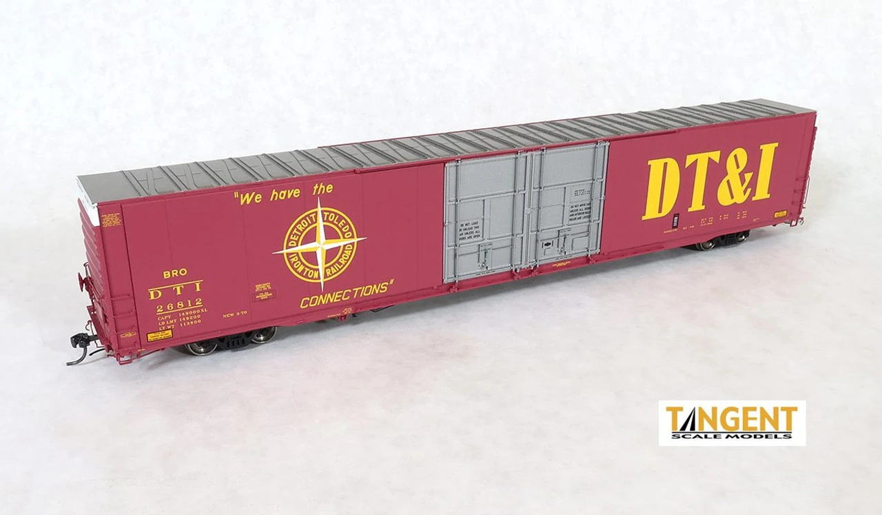 Tangent Scale Models 25046-05 - Greenville 86′ Double Plug Door Box Car Detroit, Toledo And Ironton (DTI) 26835 - HO Scale 3 Tangent Scale Models 25046-05 - Greenville 86′ Double Plug Door Box Car Detroit, Toledo And Ironton (DTI) 26835 - HO Scale