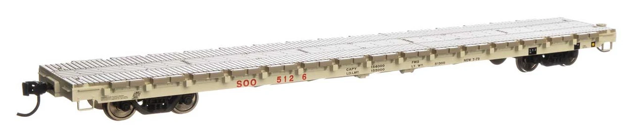 Walthers Mainline 910-5409 - 60' Pullman-Standard Flatcar Soo Line (SOO) 5126 - HO Scale 3 Walthers Mainline 910-5409 - 60' Pullman-Standard Flatcar Soo Line (SOO) 5126 - HO Scale