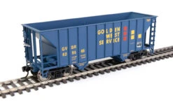 Walthers Mainline 910-56604 - 34' 100-Ton 2-Bay Hopper Golden West Service (GVSR) 629566 - HO Scale