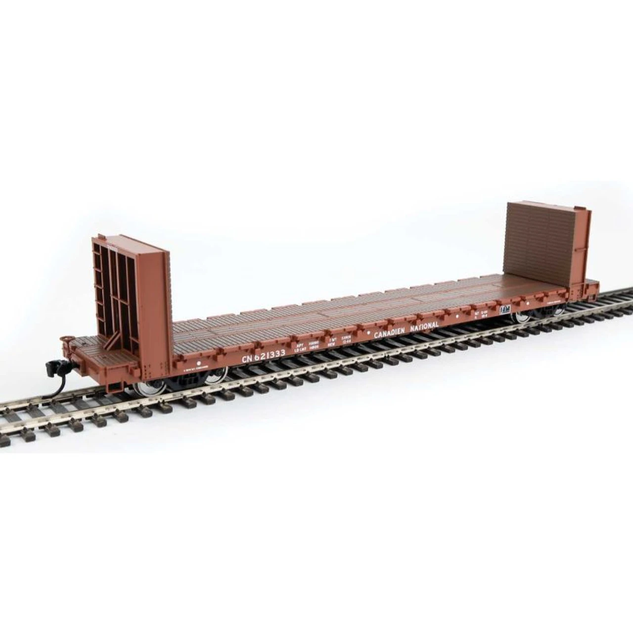 Walthers Mainline 910-5868 - 60' P-S Bulkhead Flatcar Canadian National (CN) 621435 - HO Scale 3 Walthers Mainline 910-5868 - 60' P-S Bulkhead Flatcar Canadian National (CN) 621435 - HO Scale