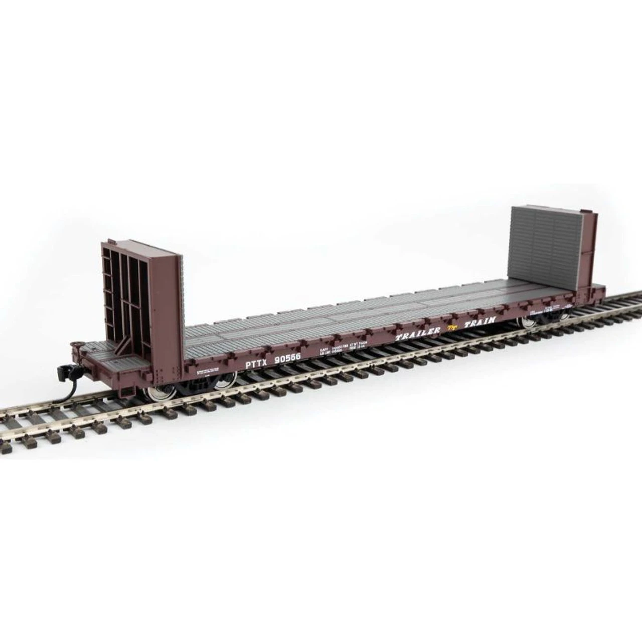 Walthers Mainline 910-5876 - 60' P-S Bulkhead Flatcar Trailer Train (PTTX) 90663 - HO Scale 3 Walthers Mainline 910-5876 - 60' P-S Bulkhead Flatcar Trailer Train (PTTX) 90663 - HO Scale