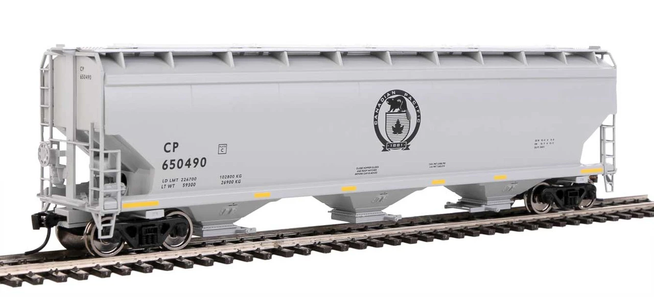 Walthers Mainline 910-7724 - 60' NSC 5150 3-Bay Covered Hopper Canadian Pacific (CP) 650490 - HO Scale 3 Walthers Mainline 910-7724 - 60' NSC 5150 3-Bay Covered Hopper Canadian Pacific (CP) 650490 - HO Scale