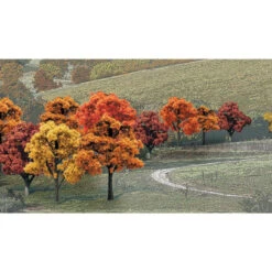 Woodland Scenics 1575 - Ready Made Trees Value Pack - 38 Deciduous Trees - Fall Colors -